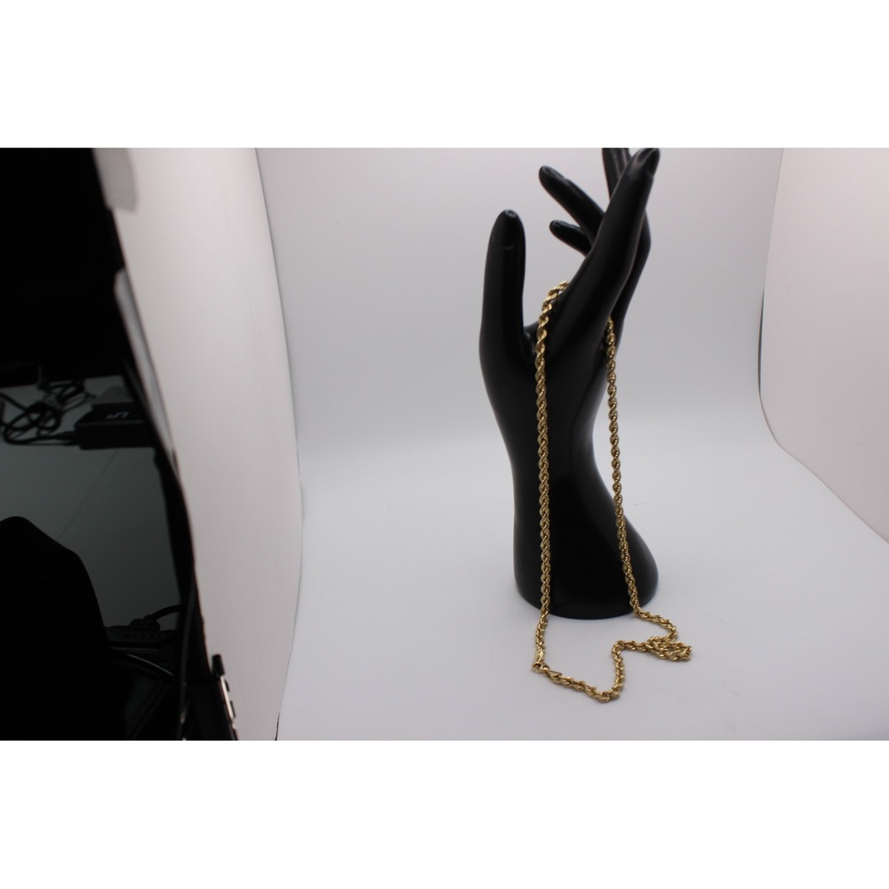 14K Yellow Gold Rope Chain Necklace 20 Inch 585 Stamped 5.37g Lobster Clasp